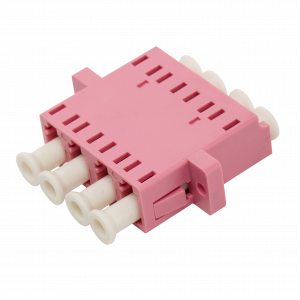 LC optical adapter, quad